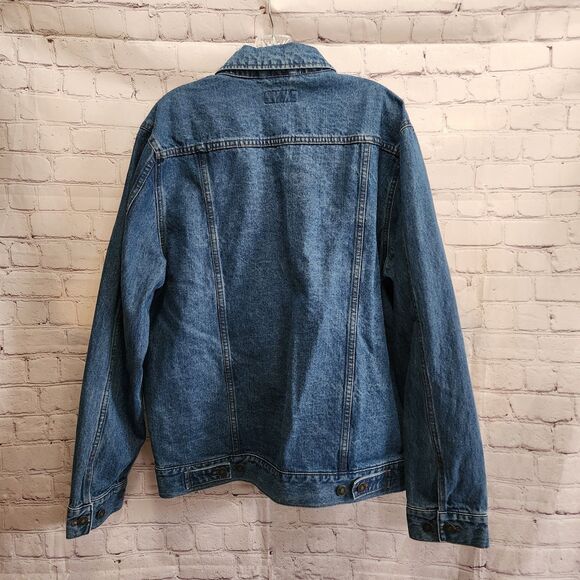 Line of Trade Denim Jacket Mens Large Blue Montana Trucker Vintage Western - Picture 5 of 8